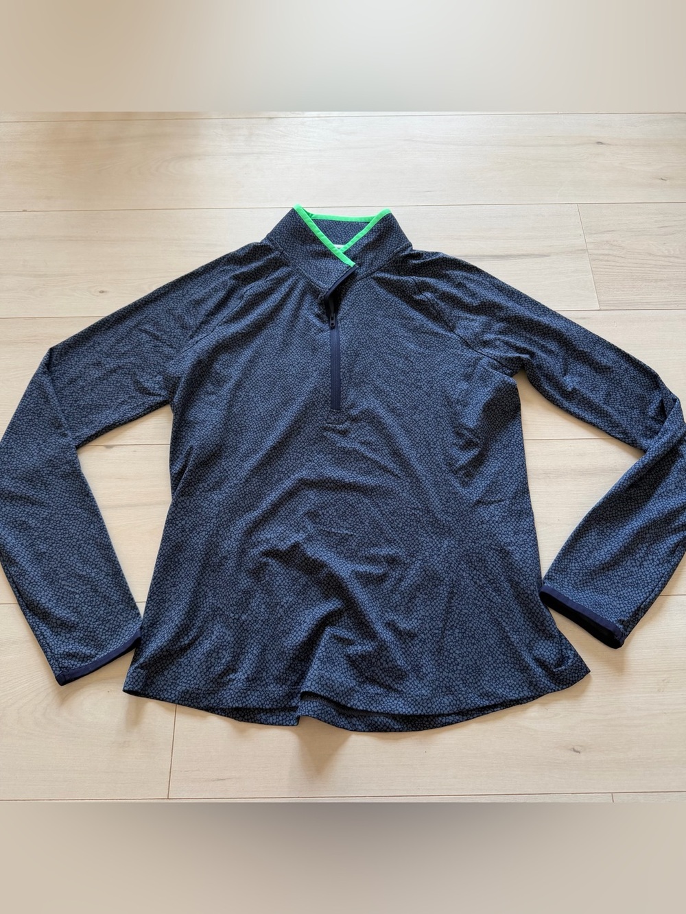 Under Armour Navy Patterned Long-Sleeve Quarter Zip Athletic Top NWT